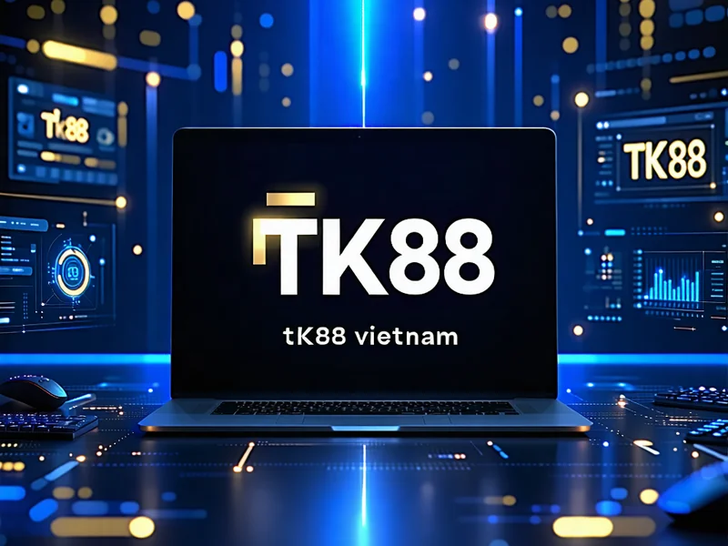 Hình ảnh thể hiện công nghệ tiên tiến trong giải trí trực tuyến, với các biểu tượng AI, VR và logo TK88, TK88 Vietnam, TK88 Việt Nam